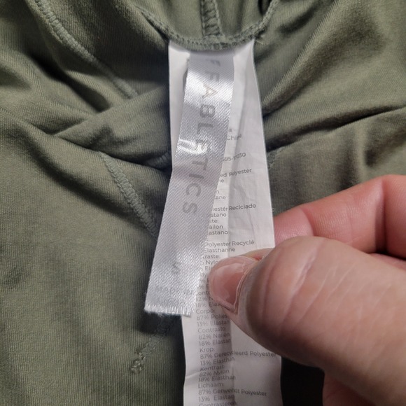 Fabletics Long Sleeve Hoodie Women's Size Small Army Green Gym Running Yoga - Picture 4 of 10